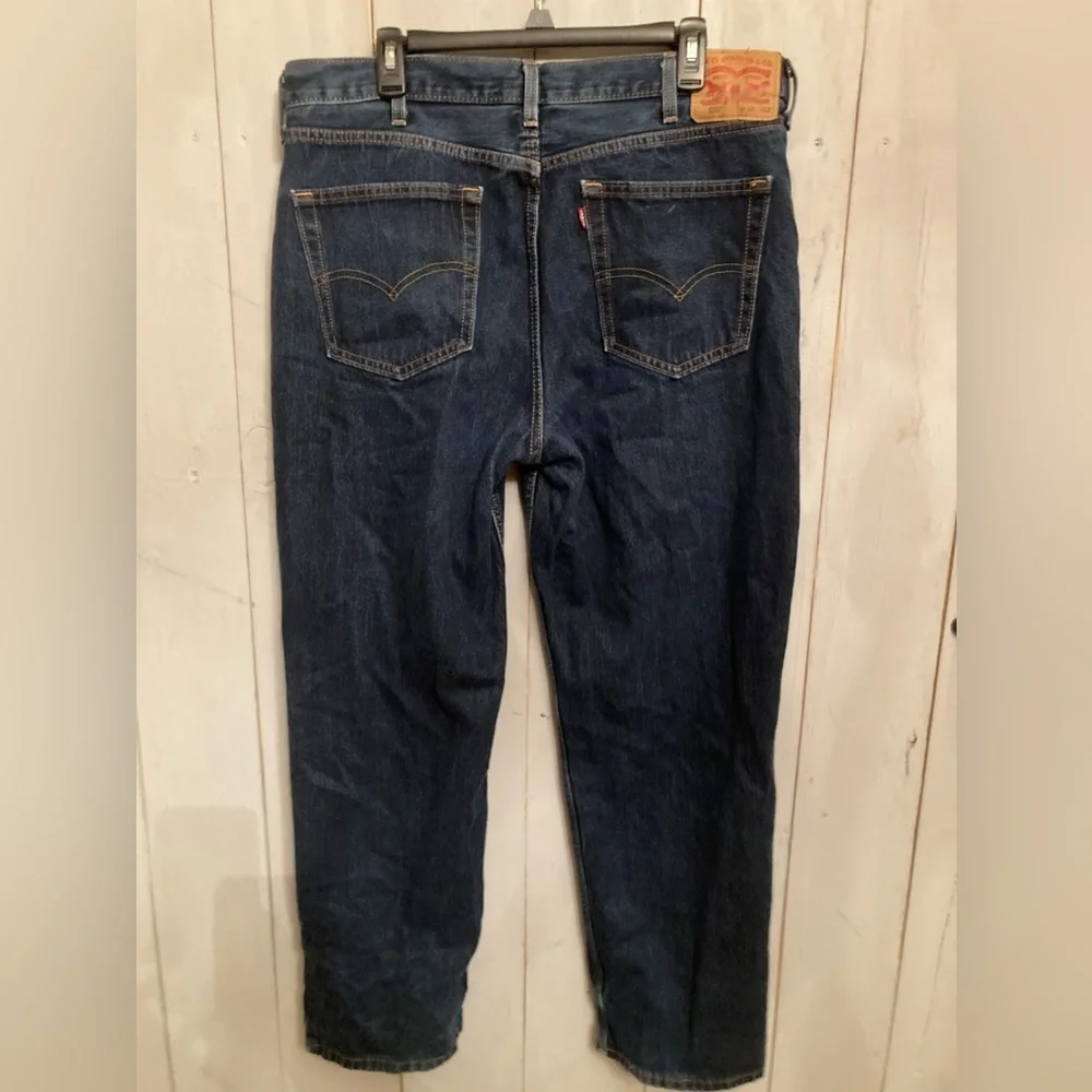 Levis Jeans Mens 38x32 Blue 550 Relaxed Fit Straight‎ Dark Wash Denim